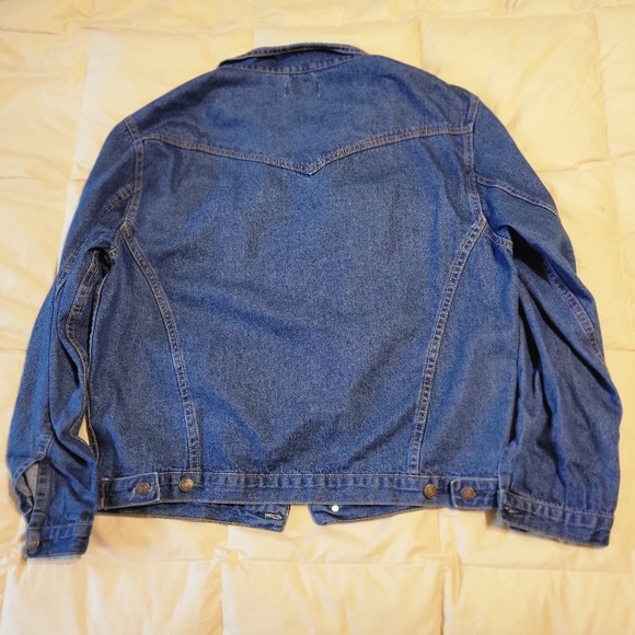 Elia cher women's size medium US 8 long sleeve button up blue denim jean jacket - Picture 7 of 14